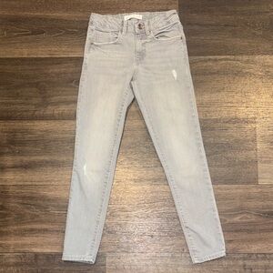 Zara Girls Light Gray Distessed Skinny Jeans (9)